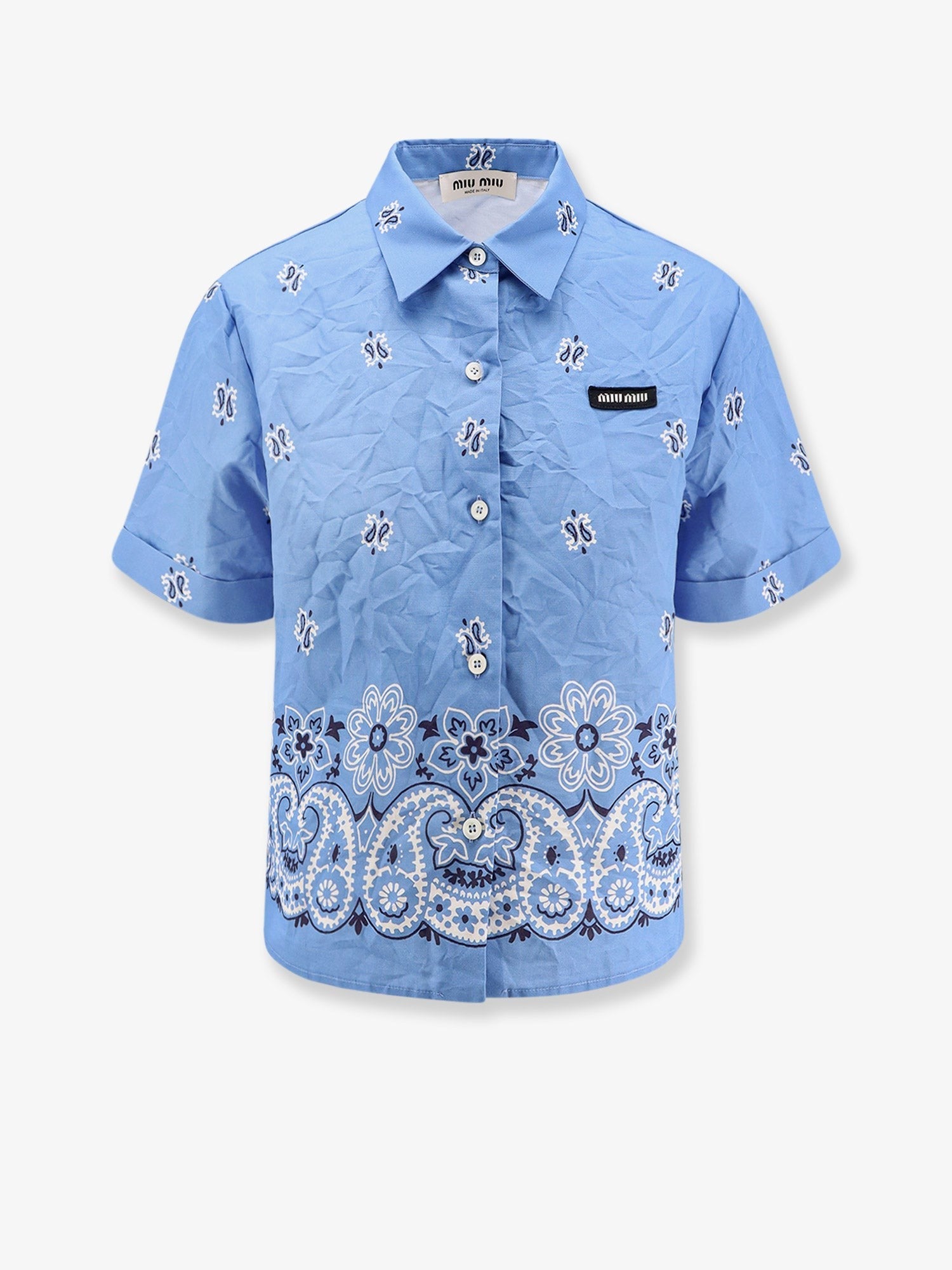 Miu Miu Bandana cotton and linen shirt