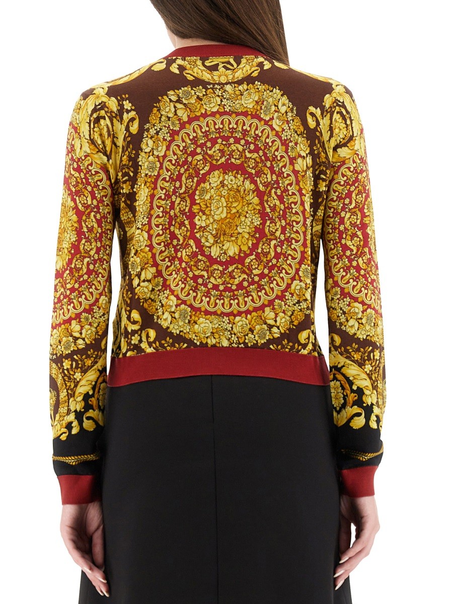 Versace BAROQUE Cardigan in maglia di seta