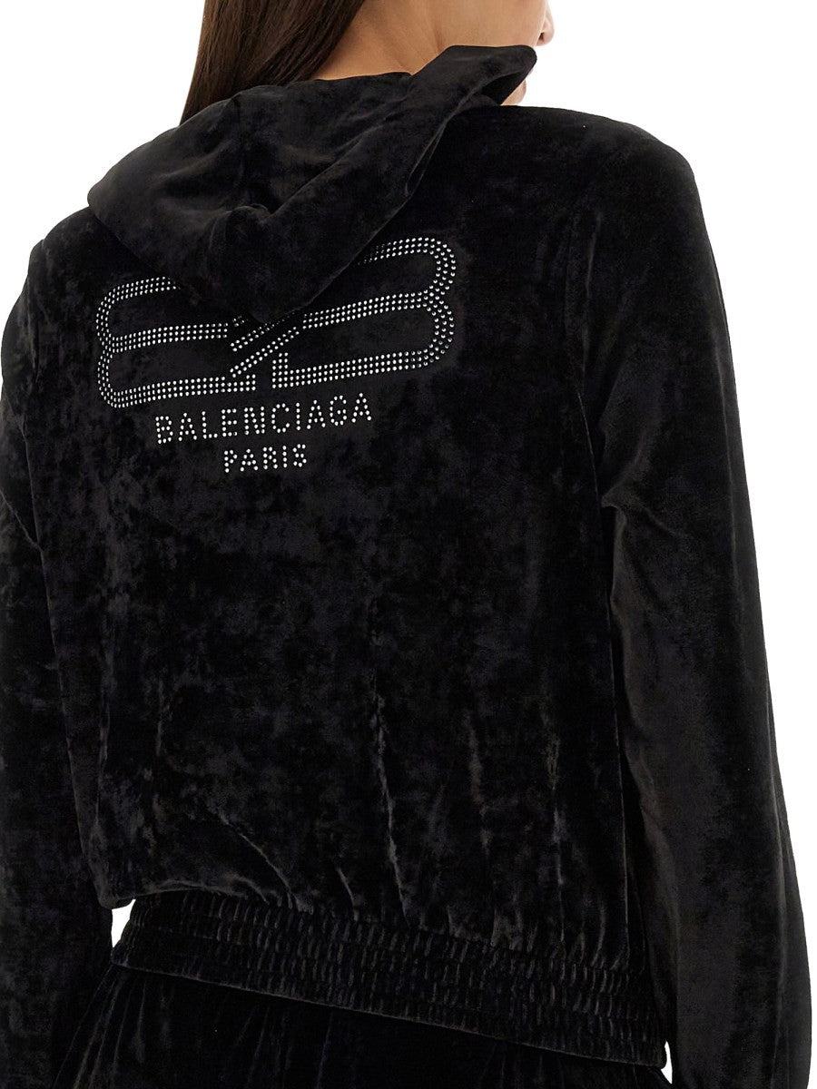 Balenciaga BB PARIS ZIPPERED SWEATSHIRT
