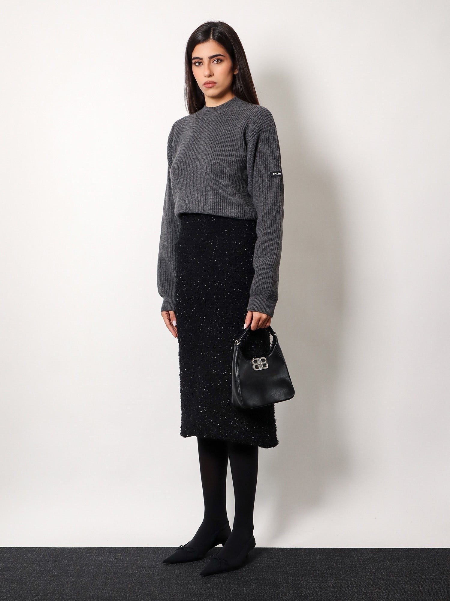 Balenciaga Bb minkšta hobo s odinė rankinė