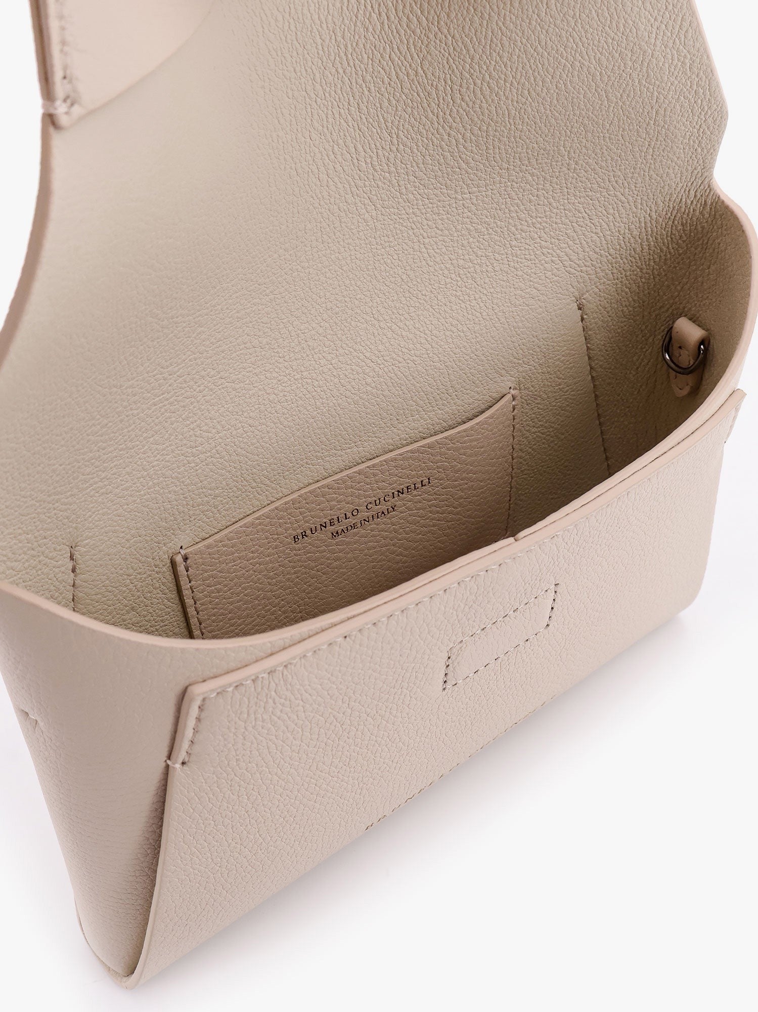 Brunello Cucinelli BC Duo leather clutch with Precious Chain