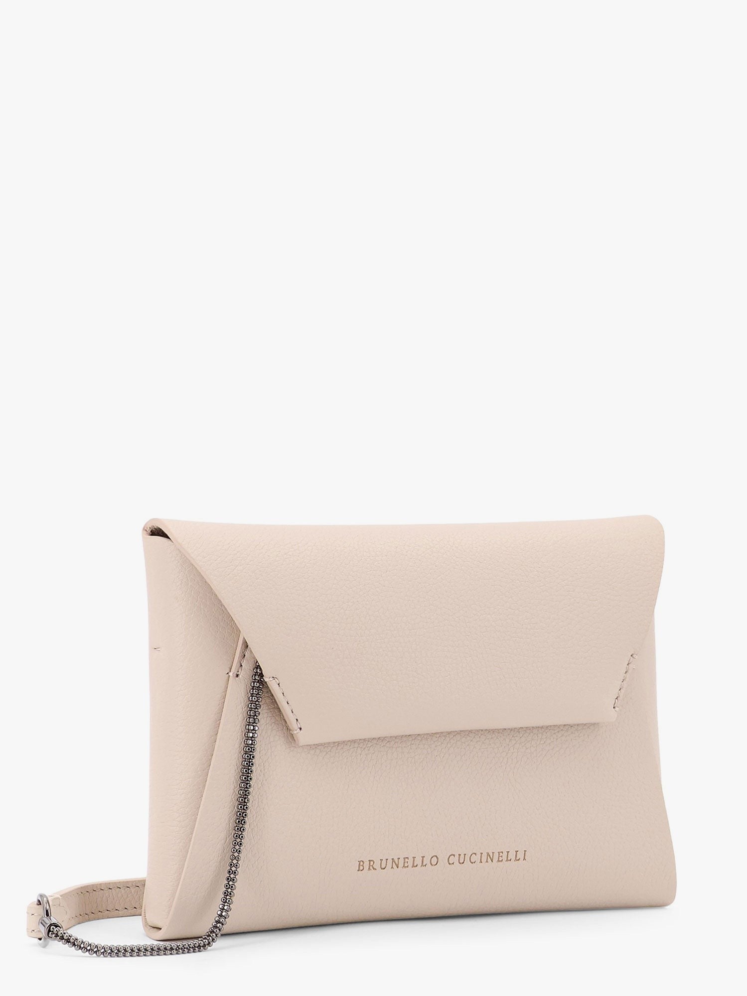 Brunello Cucinelli BC Duo leather clutch with Precious Chain