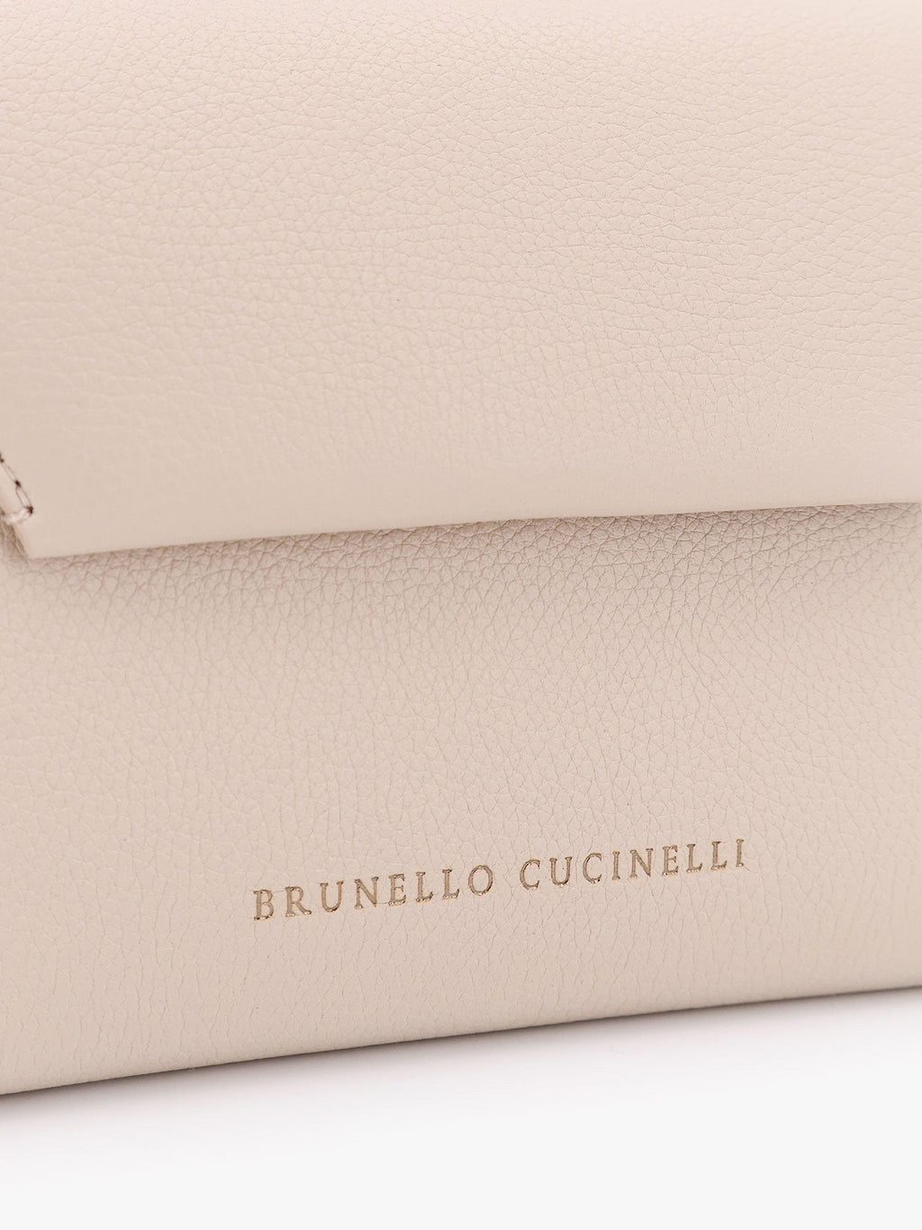حقيبة كلاتش جلدية Brunello Cucinelli BC Duo مع Precious Chain