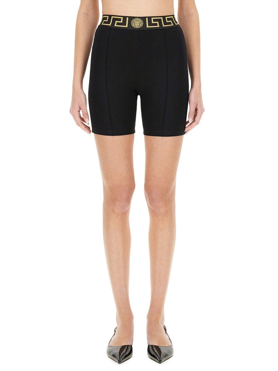 ショーツ Versace Bermuda Shorts With Greek Border Versace Cyclist Bermuda Shorts With 'greek' Border | italist