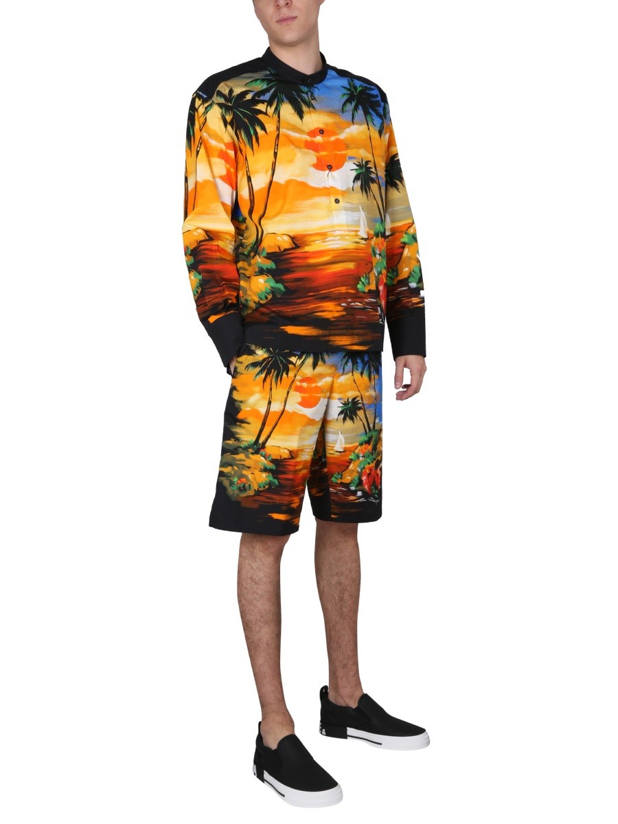 Dolce & Gabbana BERMUDA SHORTS WITH HAWAII PRINT