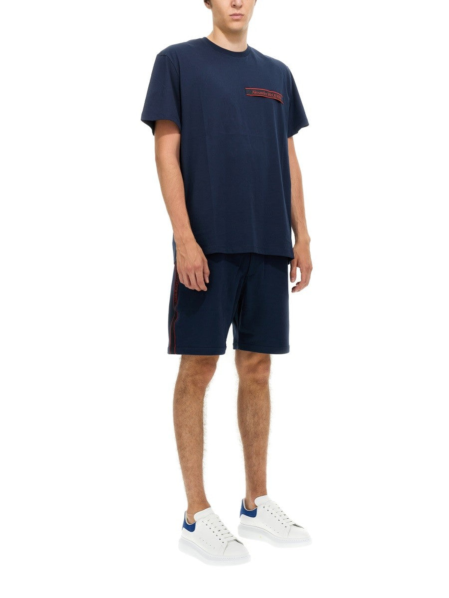 Alexander Mcqueen BERMUDA SHORTS MIT WEBKANTEN-LOGO-BAND