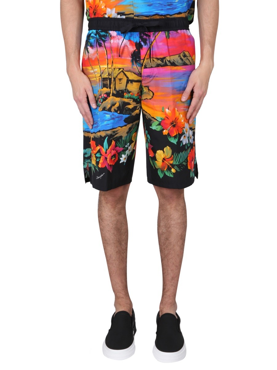 Dolce & Gabbana BERMUDY S POTISKEM ZÁPADU SLUNCE