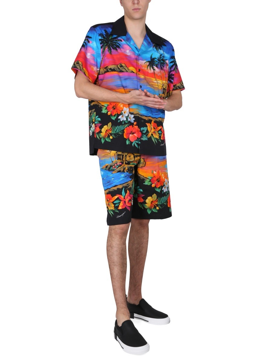 Dolce & Gabbana BERMUDY S POTISKEM ZÁPADU SLUNCE