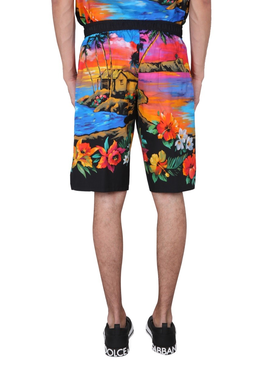 Dolce & Gabbana BERMUDY S POTISKEM ZÁPADU SLUNCE