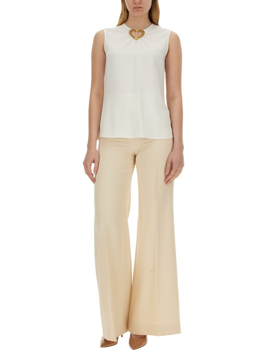 Moschino BLOUSE WITH HEART APPLIQUE