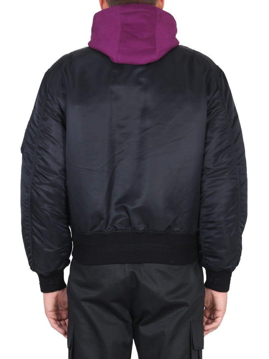 Versace BOMBER JACKET WITH APPLIED LOGO