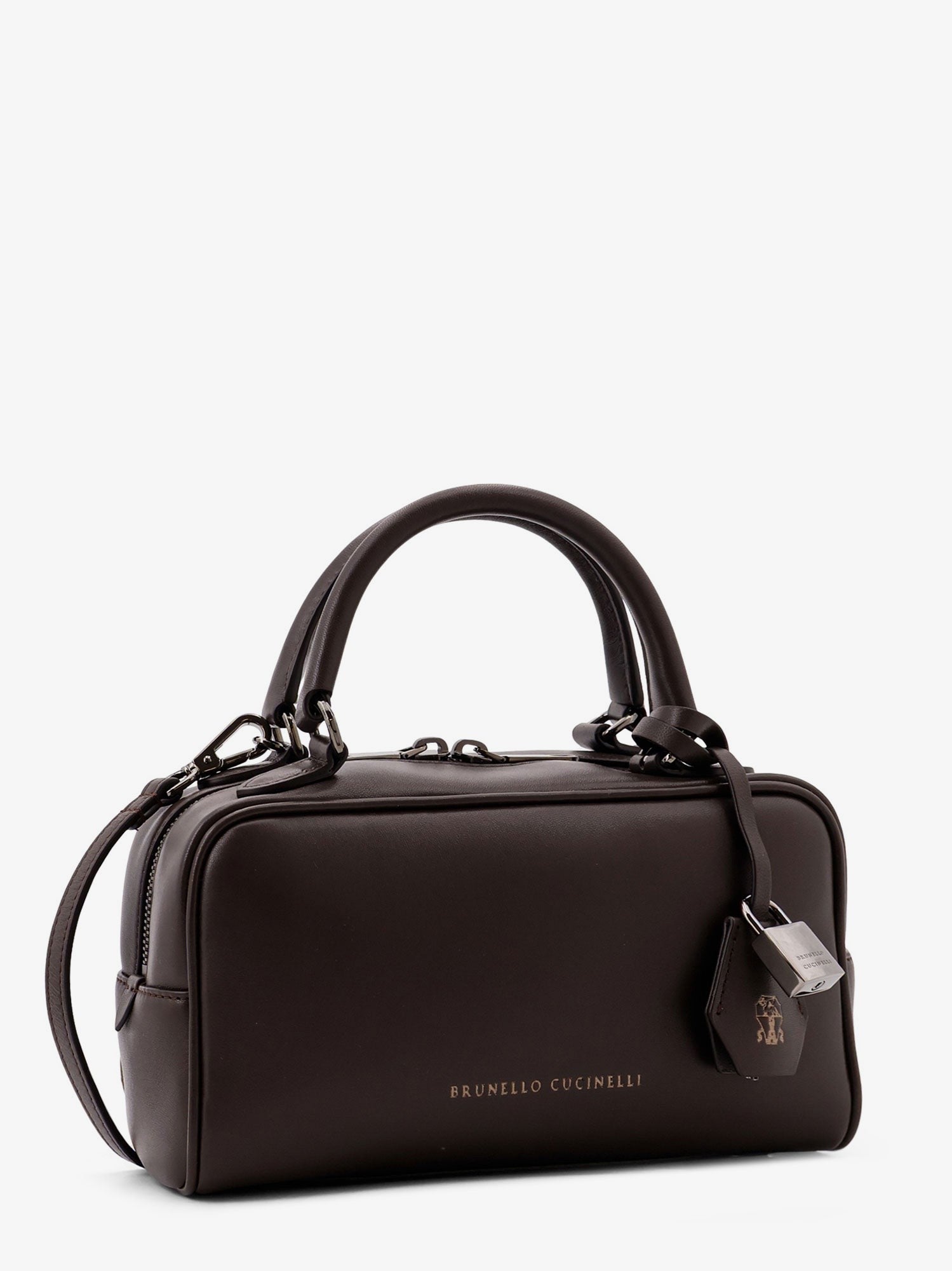 Brunello Cucinelli Boston Explorer Small leather shoulder bag