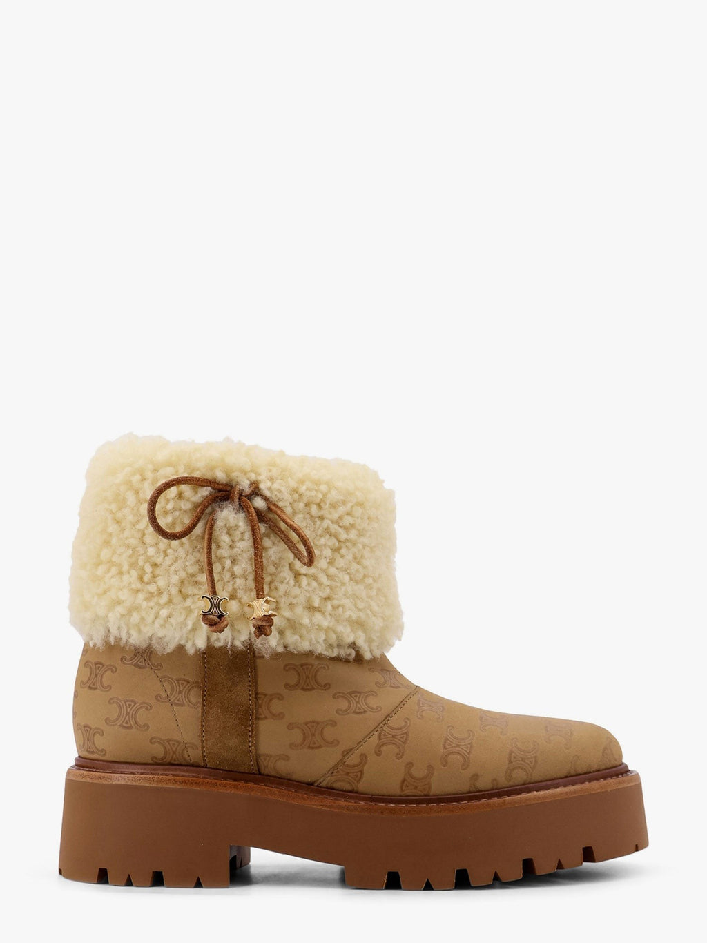 Celine Robustní kožené boty s celoplošným motivem Triomphe