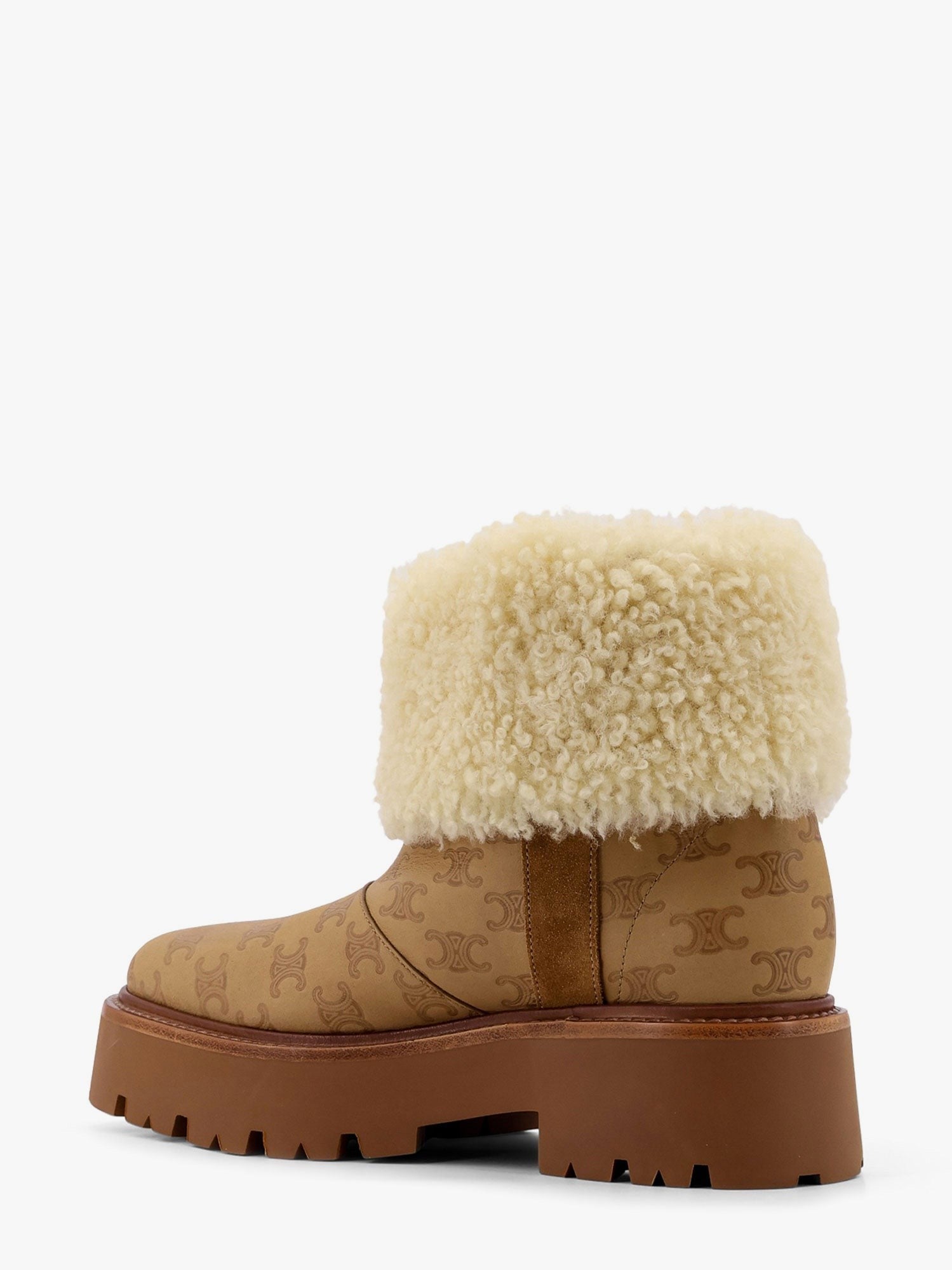 Celine Robustní kožené boty s celoplošným motivem Triomphe