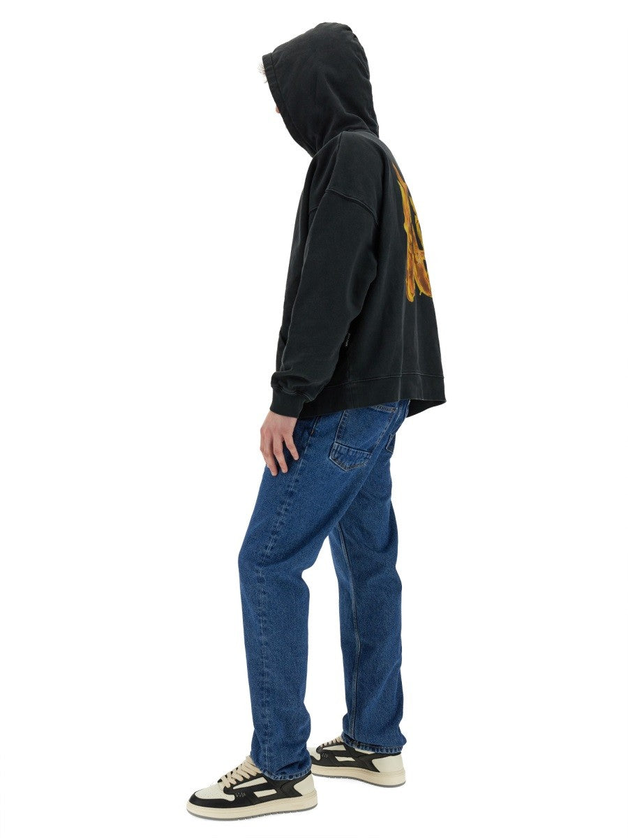 Palm Angels "BURNING MONOGRAM" -PAINETTU COLLEGEPAITA