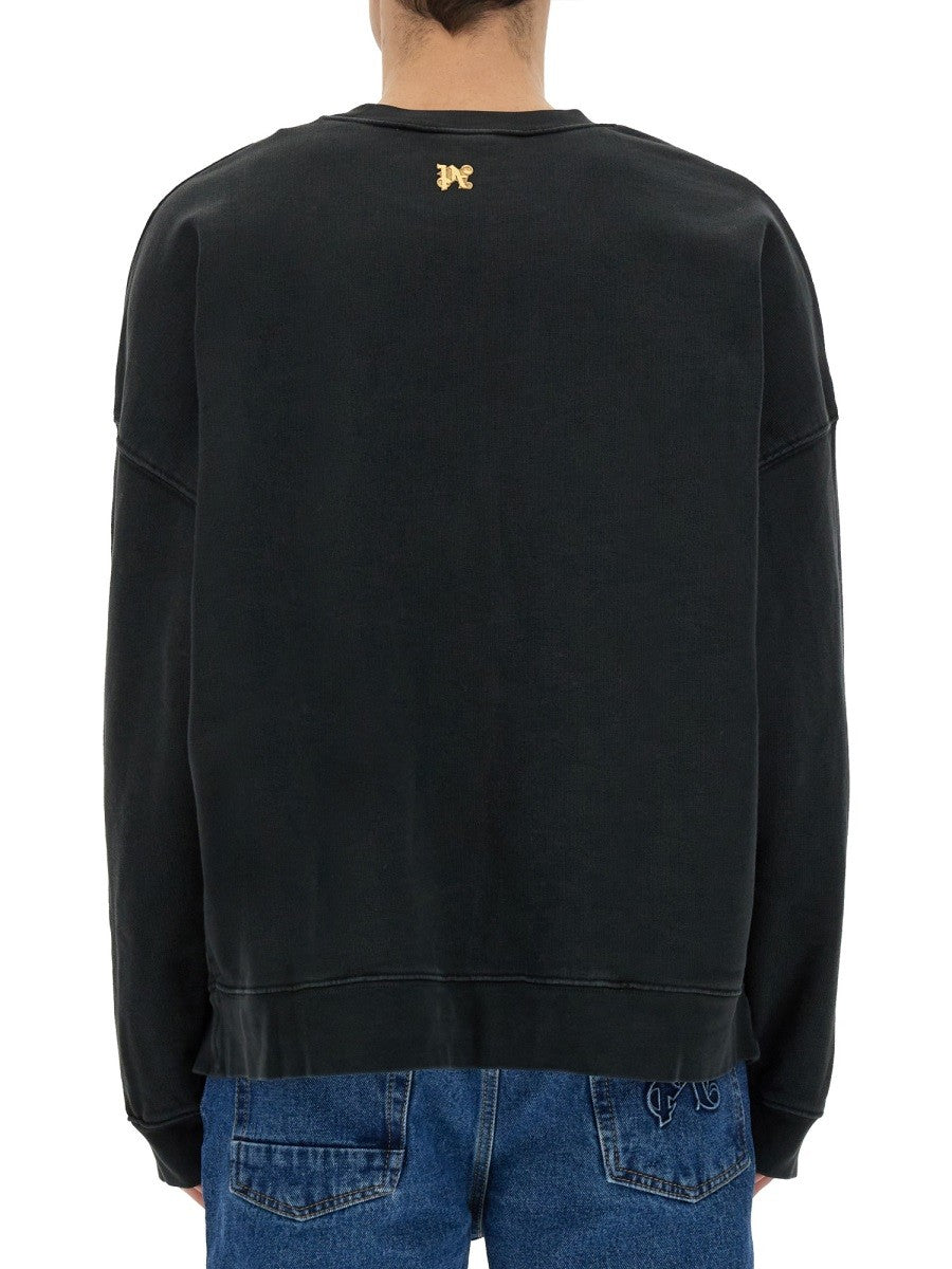 Palm Angels "BURNING MONOGRAM" MIKINA S POTISKEM