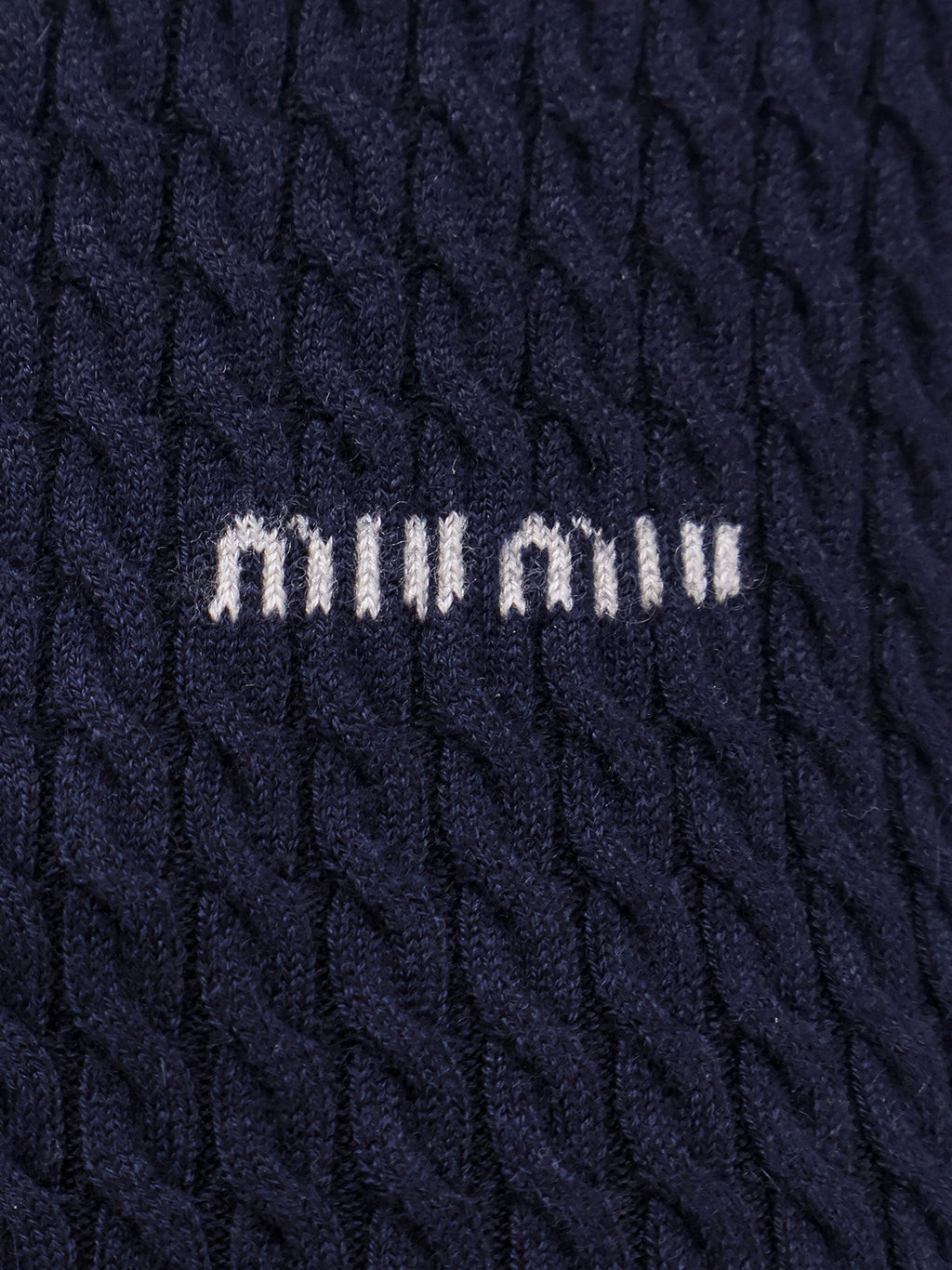 Miu Miu Cable-knit cachemire blend cardigan