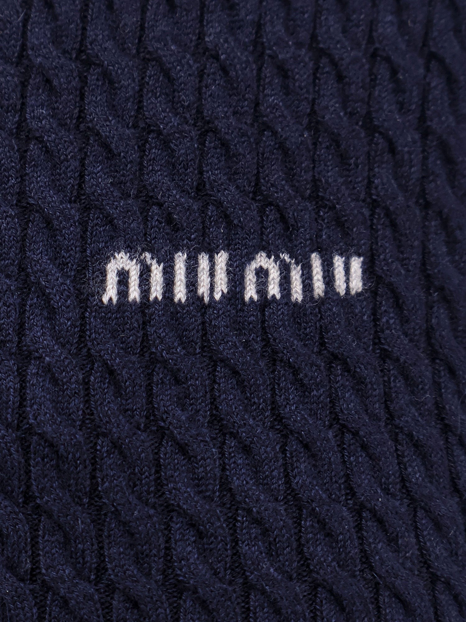 Miu Miu Cable-knit cachemire blend cardigan