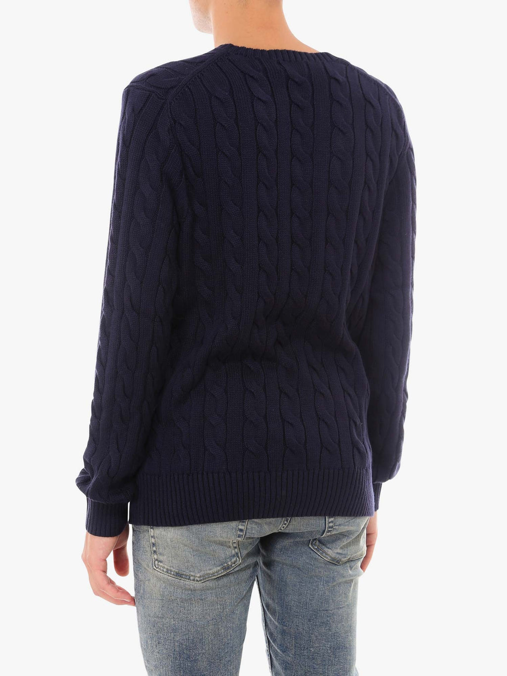 Polo Ralph Lauren Maglione in cotone a trecce con logo iconico