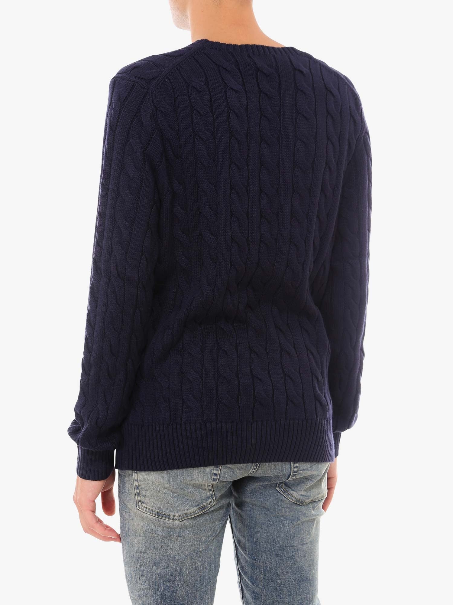 Polo Ralph Lauren Cable knit cotton sweater with iconic logo