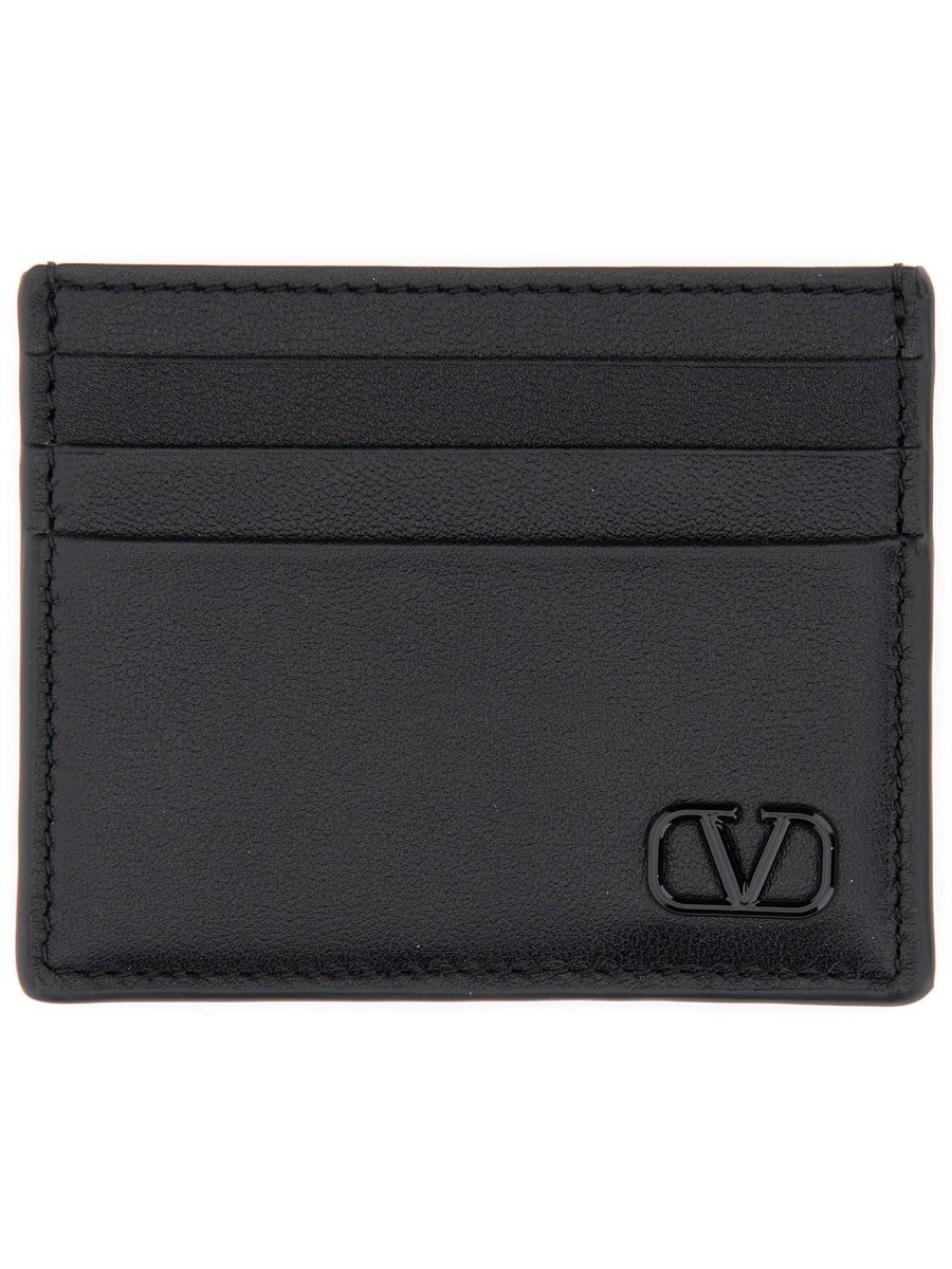 Valentino Garavani PORTE-CARTES EN CUIR DE VEAU "VLOGO SIGNATURE"