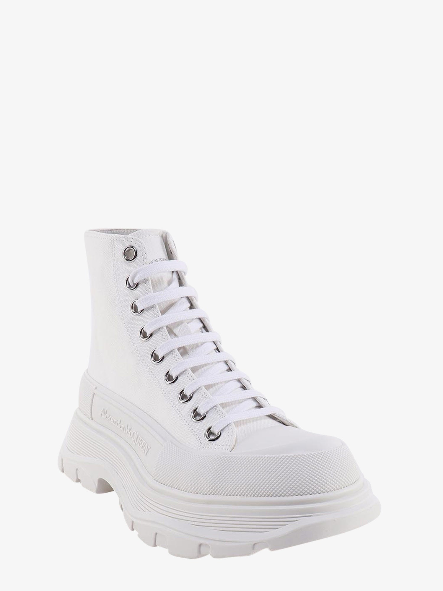 Alexander Mcqueen Vászon magasszárú tornacipő