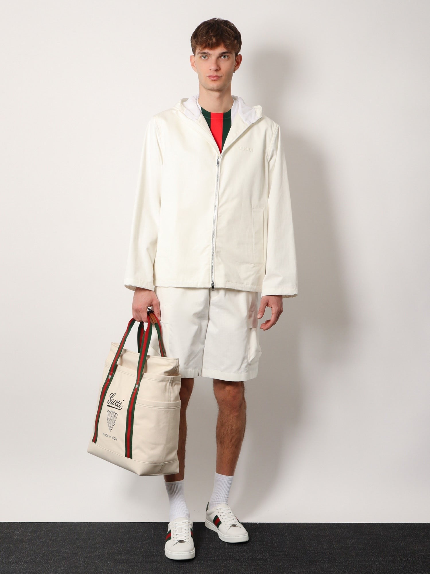 Gucci Einkaufstasche aus Canvas mit Web-Details