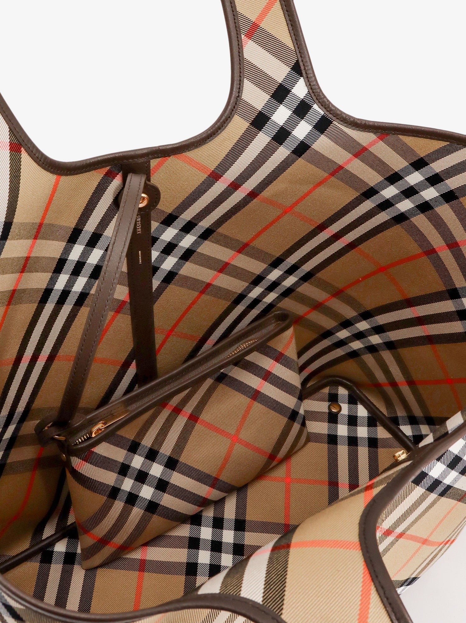 Burberry Skulderveske i kanvas med rutemønster