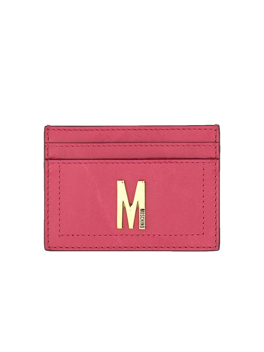 Moschino KARTENETUI MIT GOLDPLAKETTE