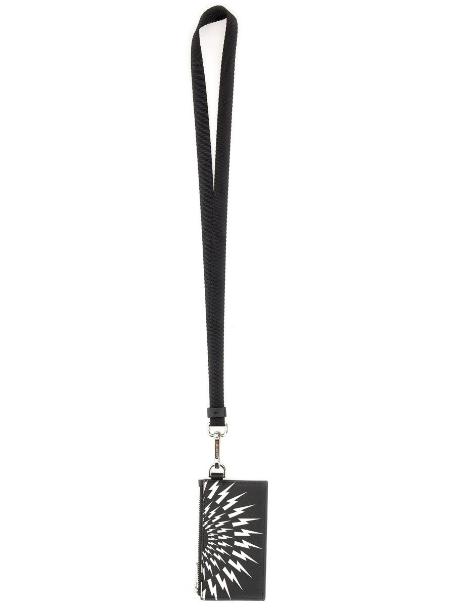 Neil Barrett CARD HOLDER WITH STRAP