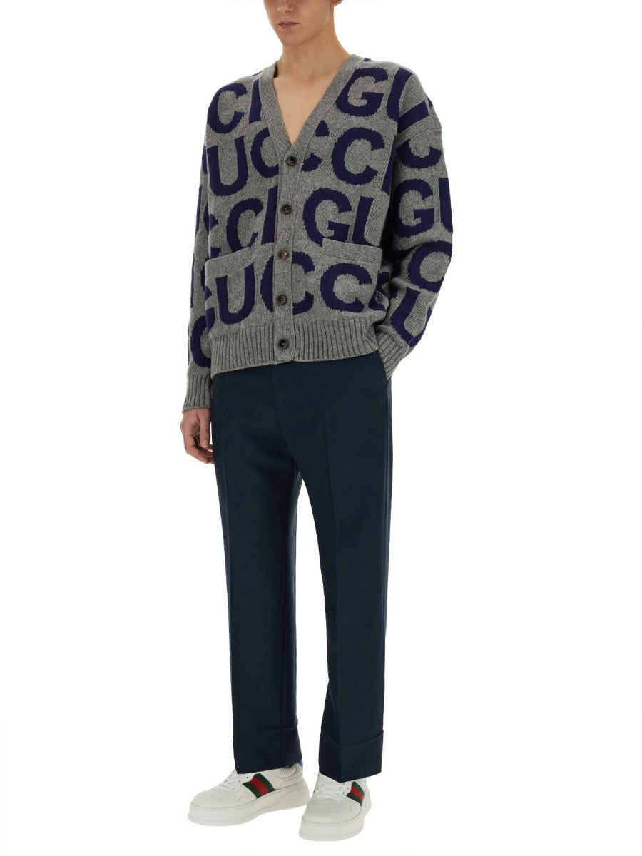 Gucci KARDIGAN Z INTARSJĄ GUCCI