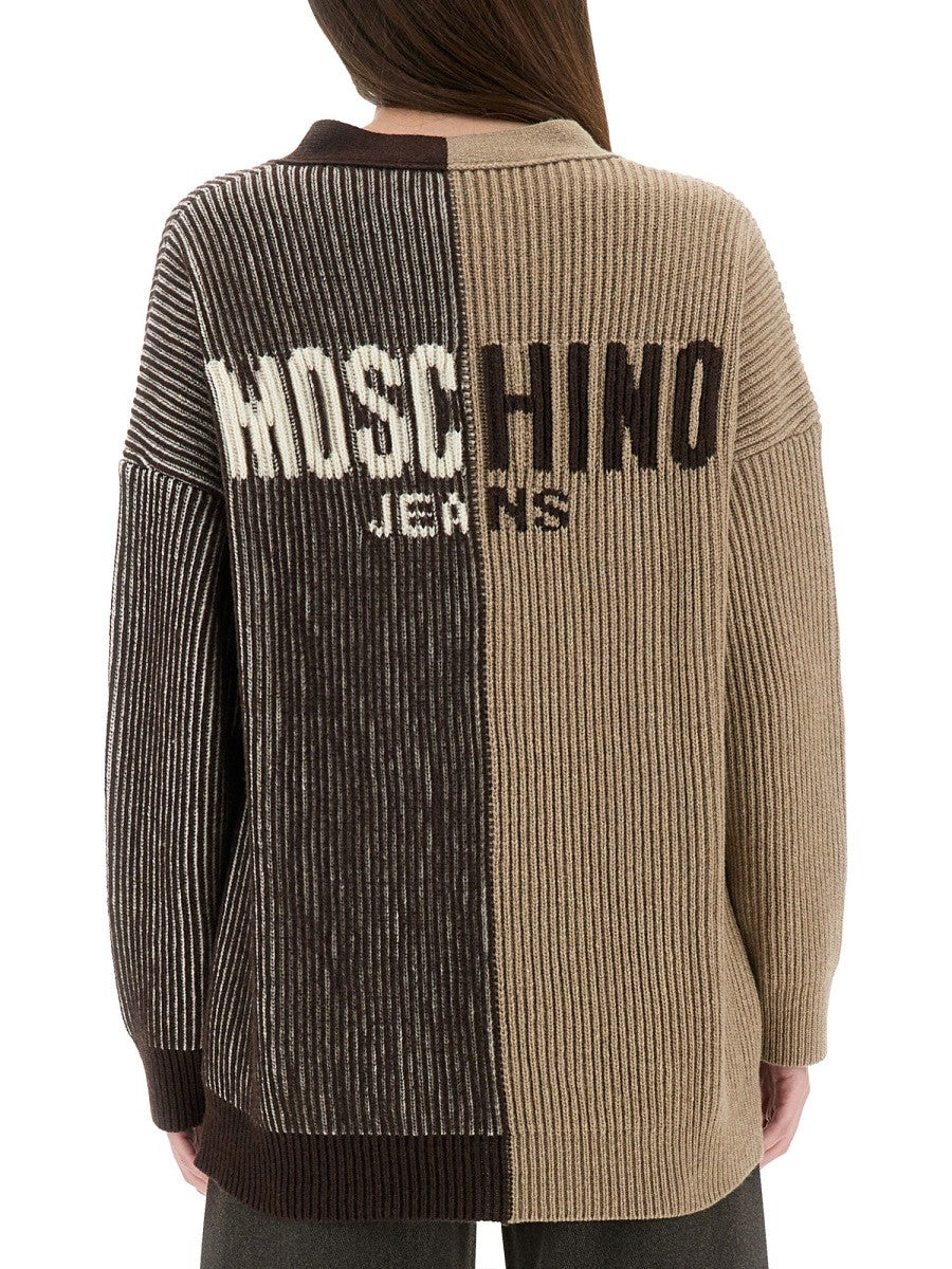 Moschino Jeans CARDIGAN WITH INLAY LOGO