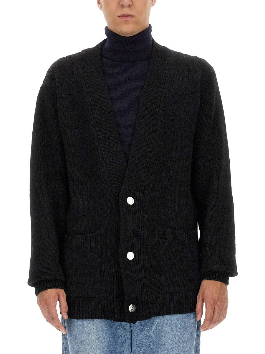 Balmain CARDIGAN WITH LOGO INLAY