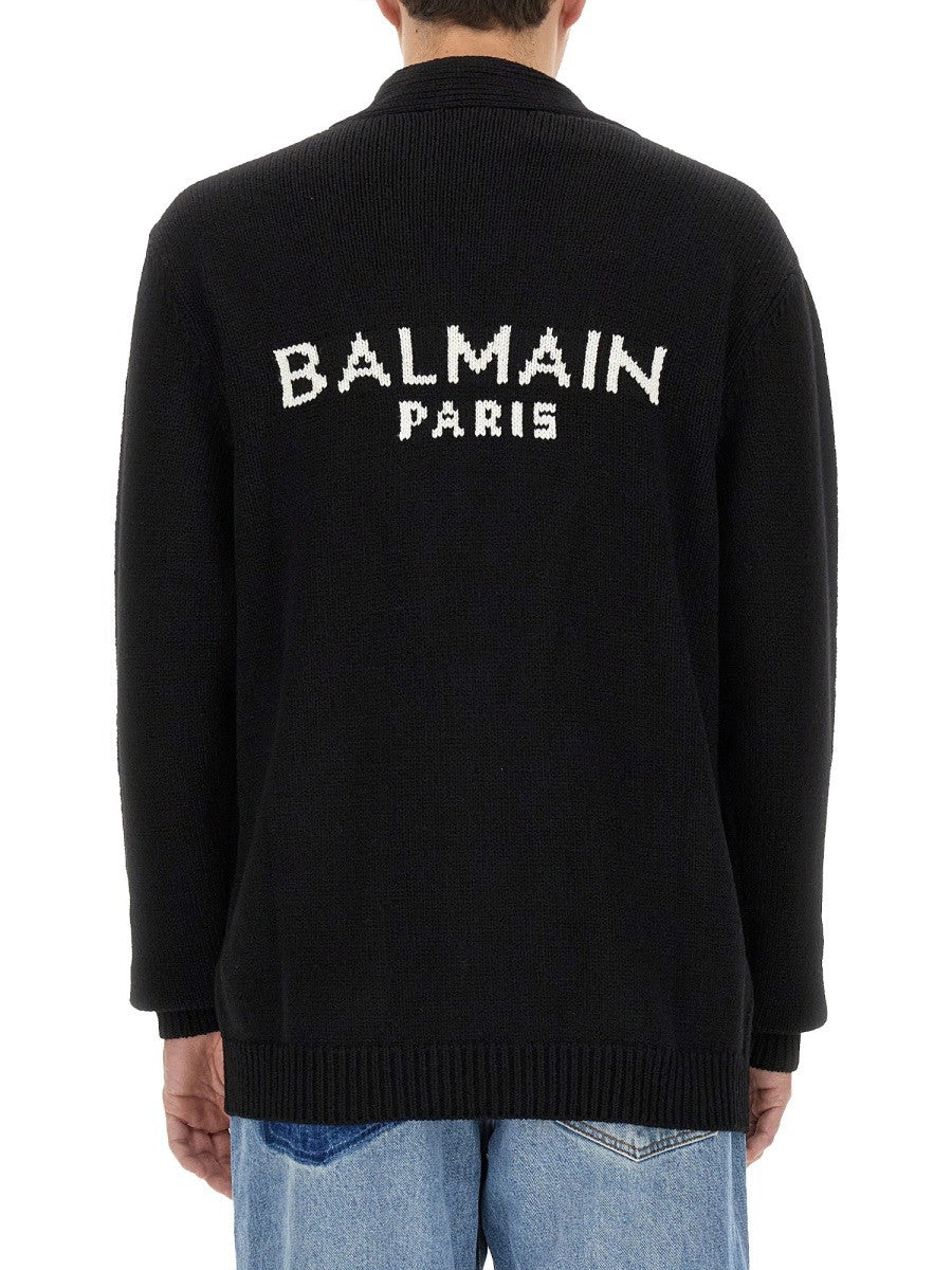 Balmain CARDIGAN WITH LOGO INLAY