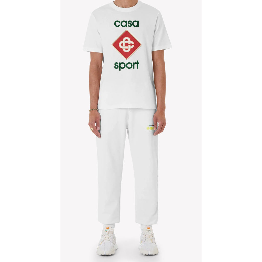 White Casablanca Casa Sport logo organic cotton t-shirt, on model
