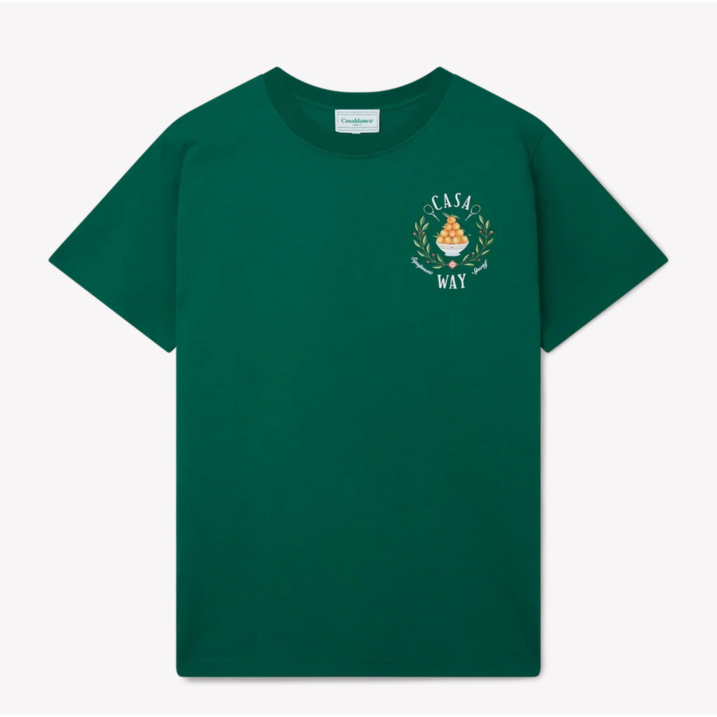 Casablanca 'Casa Way' evergreen organic cotton t-shirt with front iconographic print
