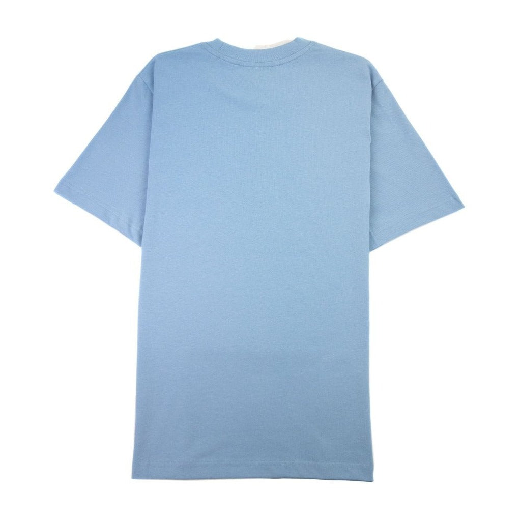 Back view of the Casablanca 'Tennis Club Icon' pale blue short sleeve t-shirt
