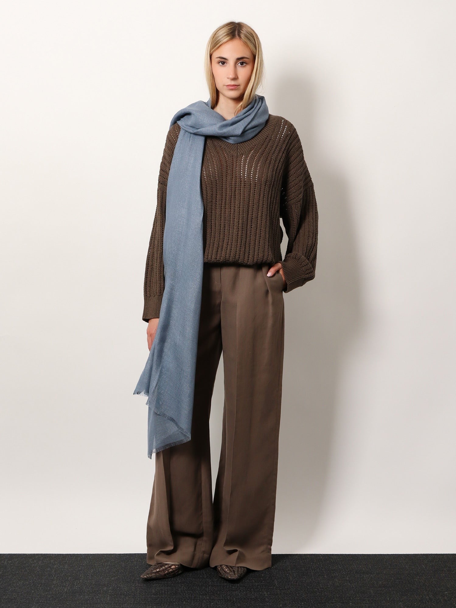 Brunello Cucinelli Cashmere and silk sparkling scarf