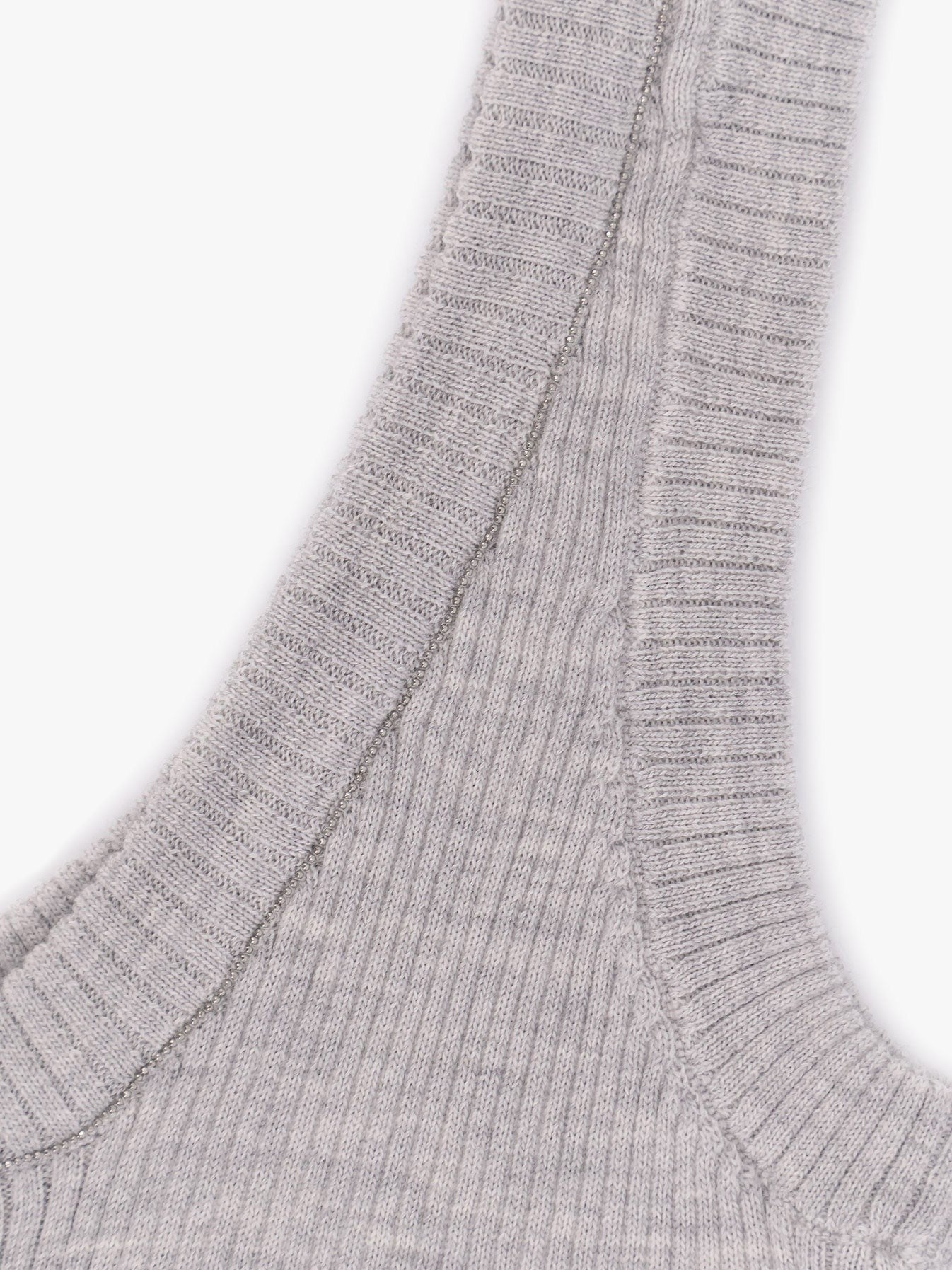 Brunello Cucinelli Cashmere and wool tank top with Monili detail