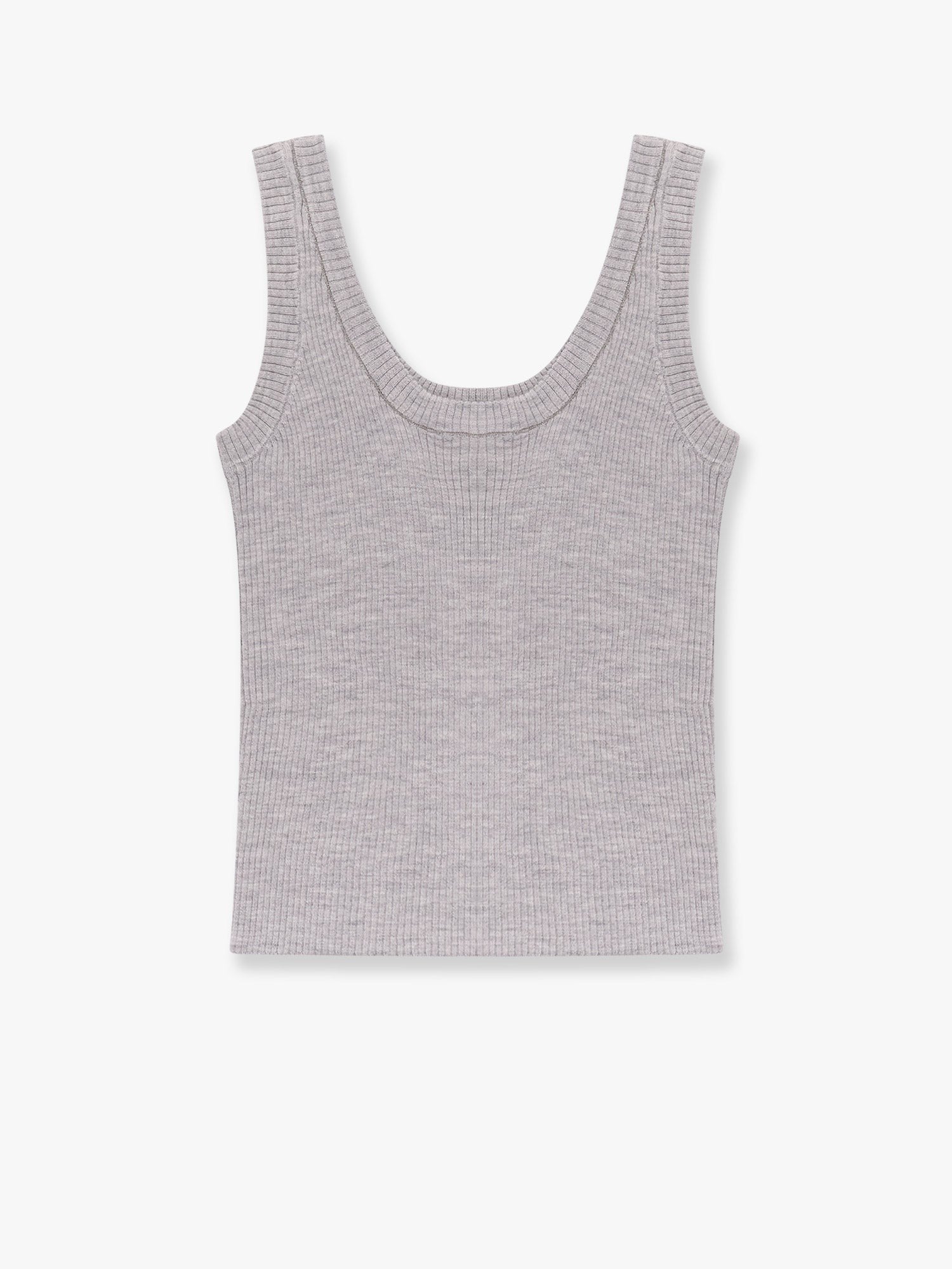 Brunello Cucinelli Cashmere and wool tank top with Monili detail