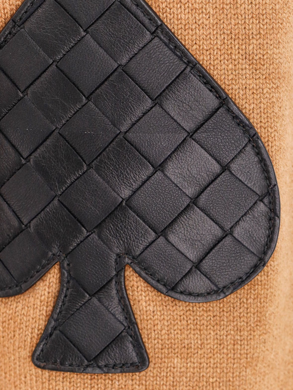 Bottega Veneta Kasmír kardigán intrecciato ikonikus motívumú bőr részletekkel