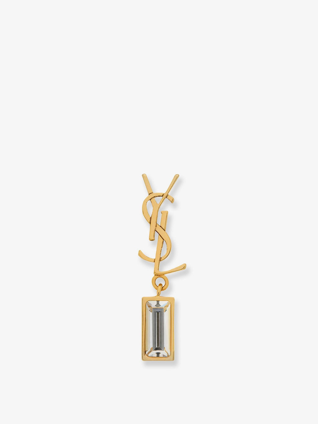 Saint Laurent Cassandre brass single earring