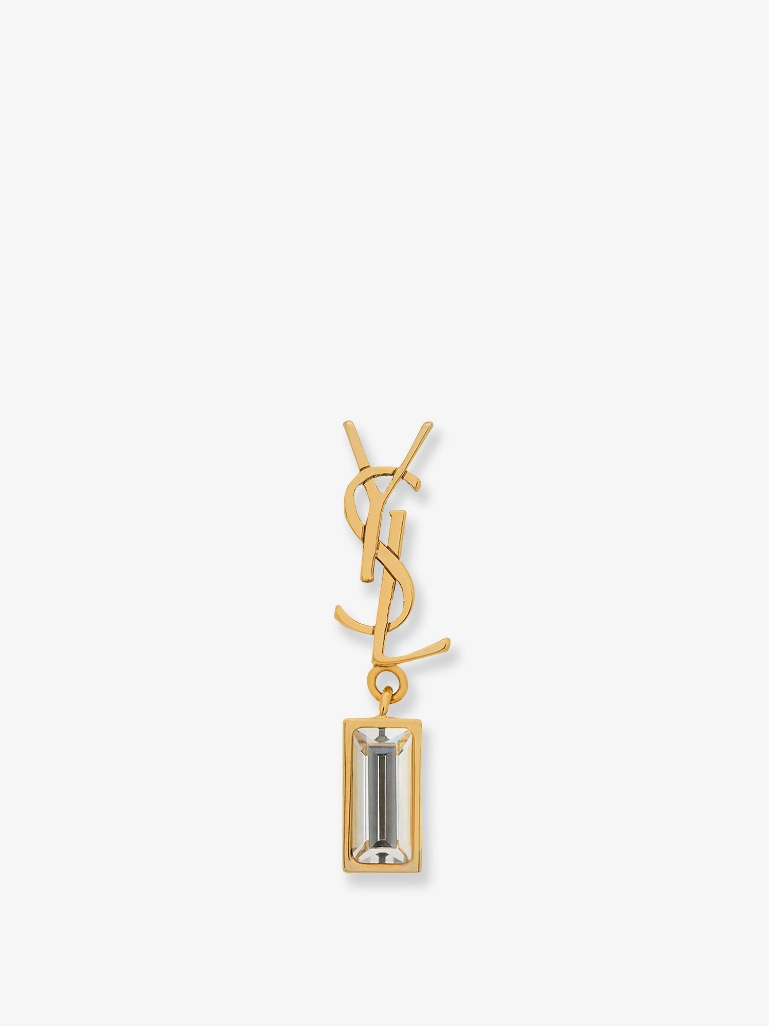 Saint Laurent Cassandre brass single earring