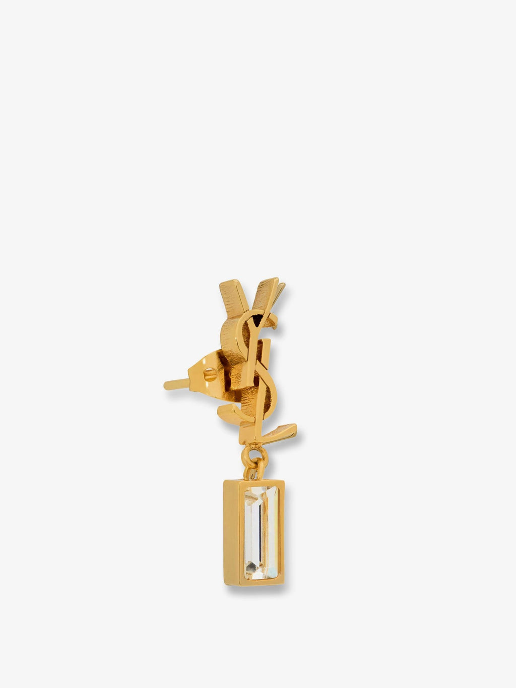 Saint Laurent Cassandre brass single earring