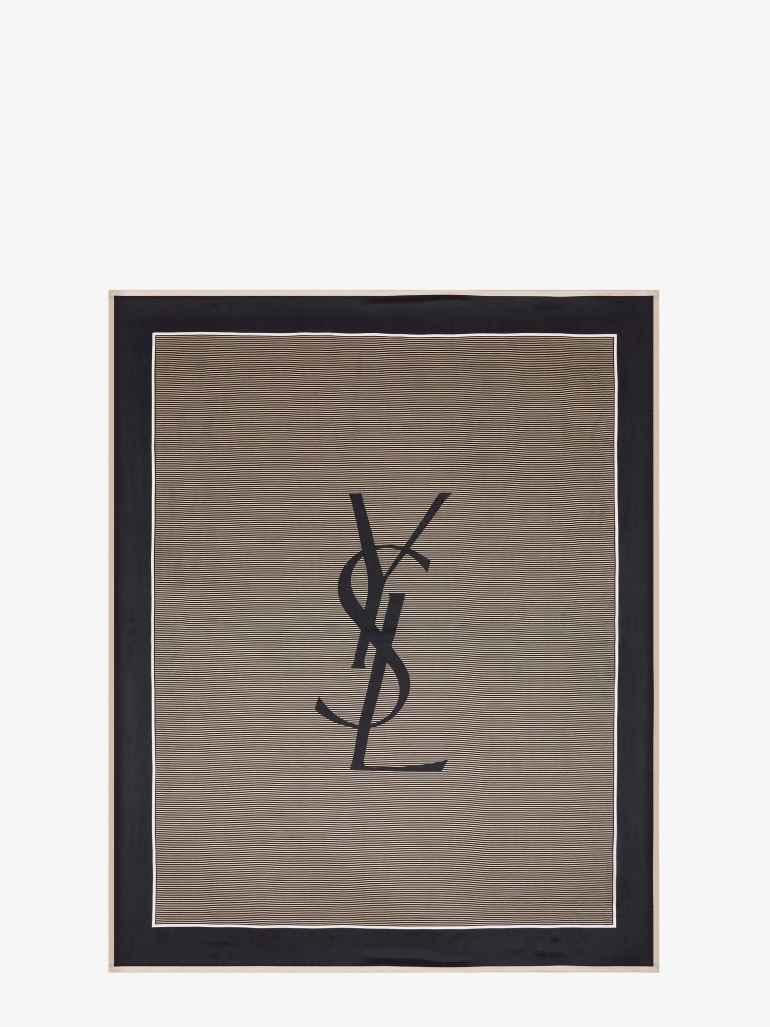Saint Laurent Cassandre striped silk charmeuse stole