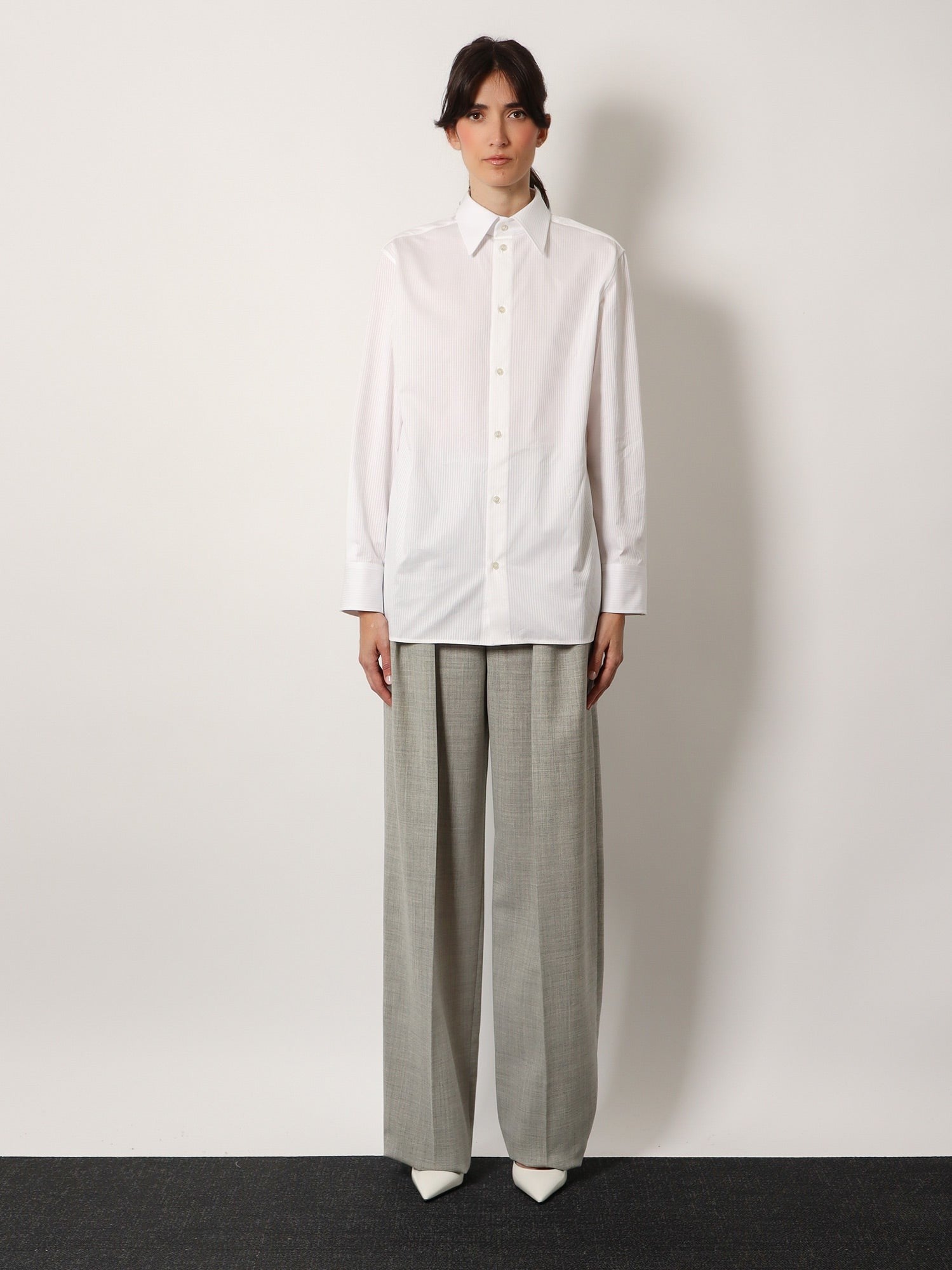 Saint Laurent Certified cotton shirt with Cassandre embroidery