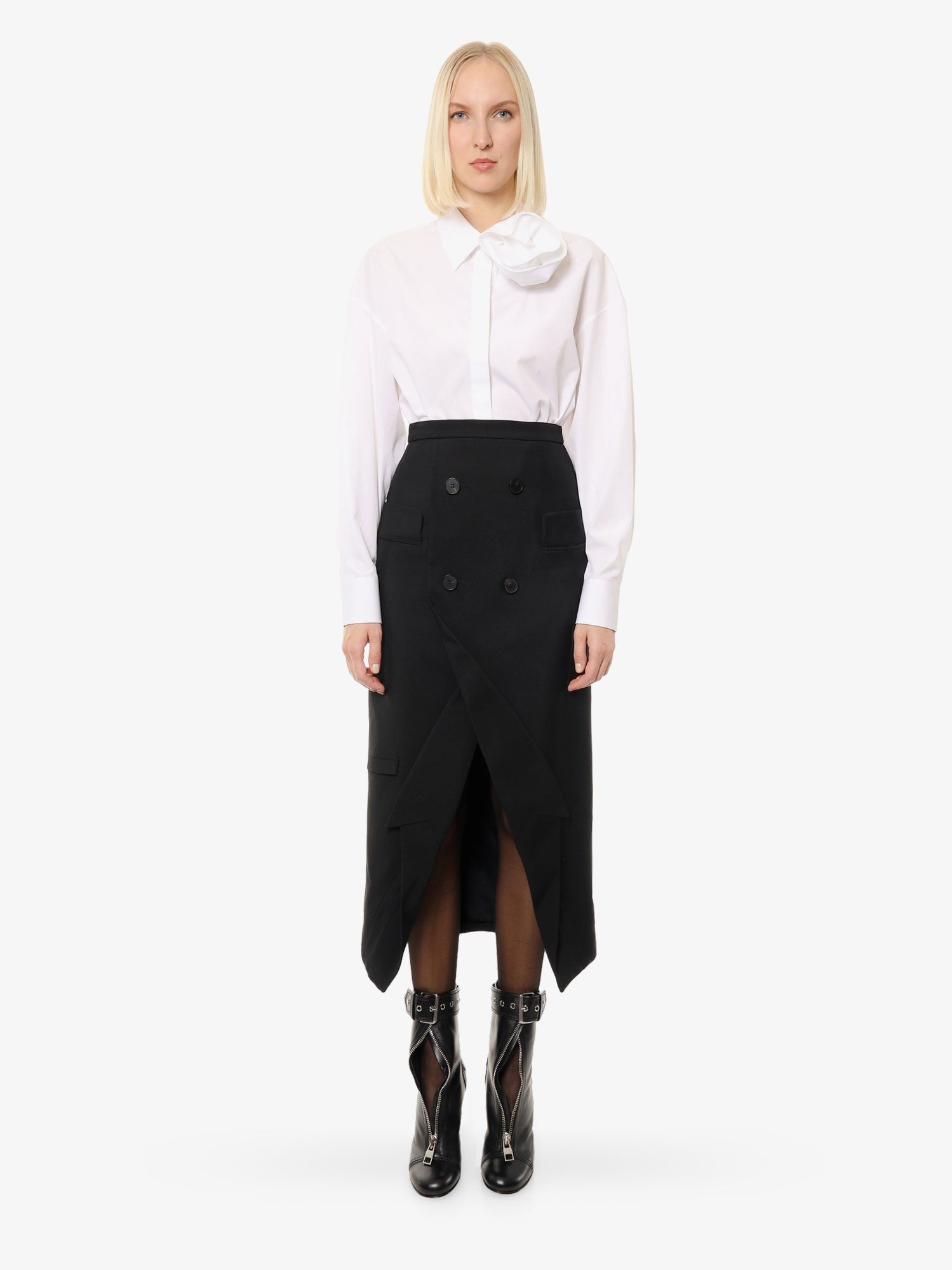 Alexander Mcqueen Certified wool upside-down skirt