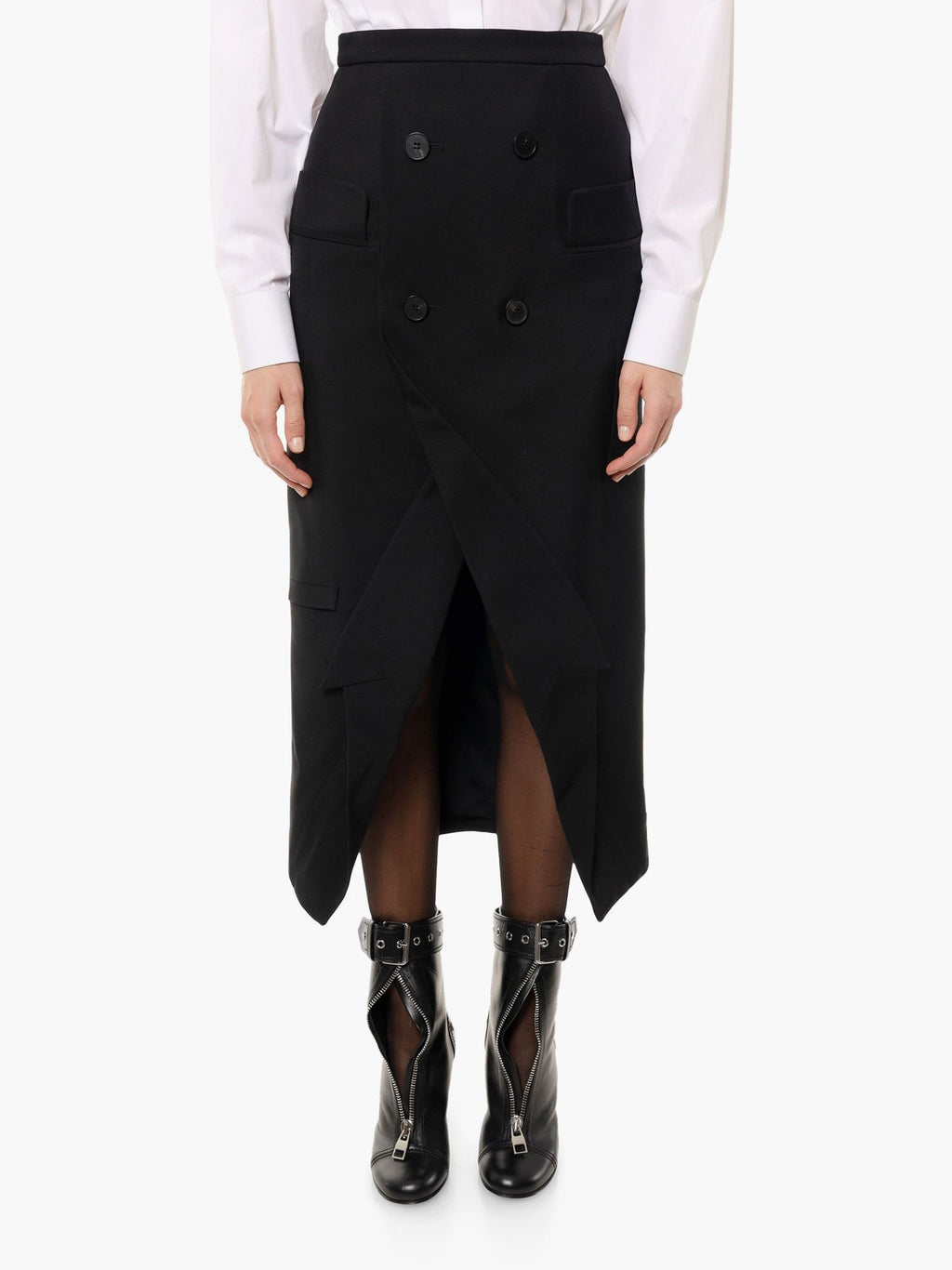 Alexander Mcqueen Certified wool upside-down skirt