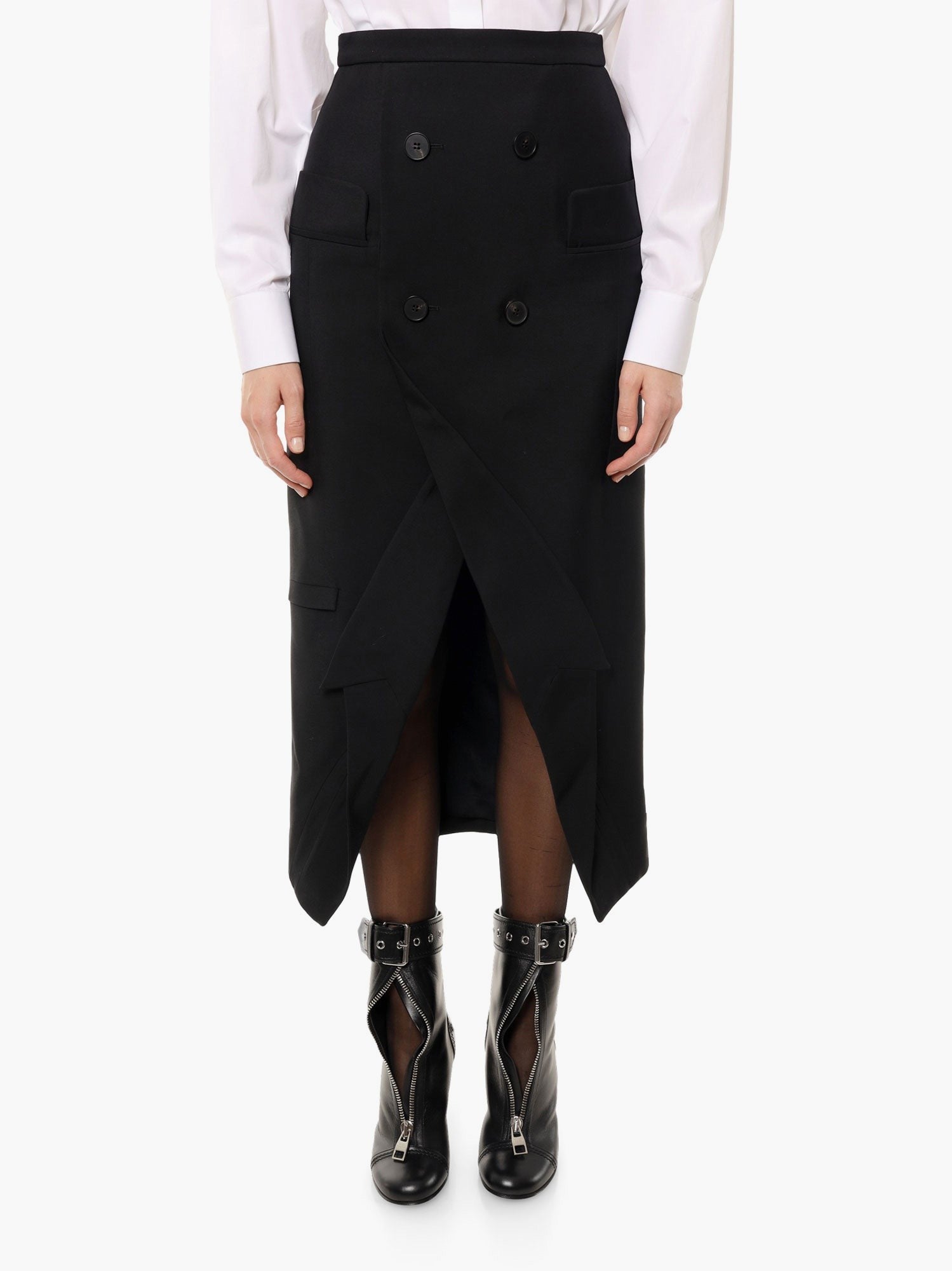 Alexander Mcqueen Certified wool upside-down skirt