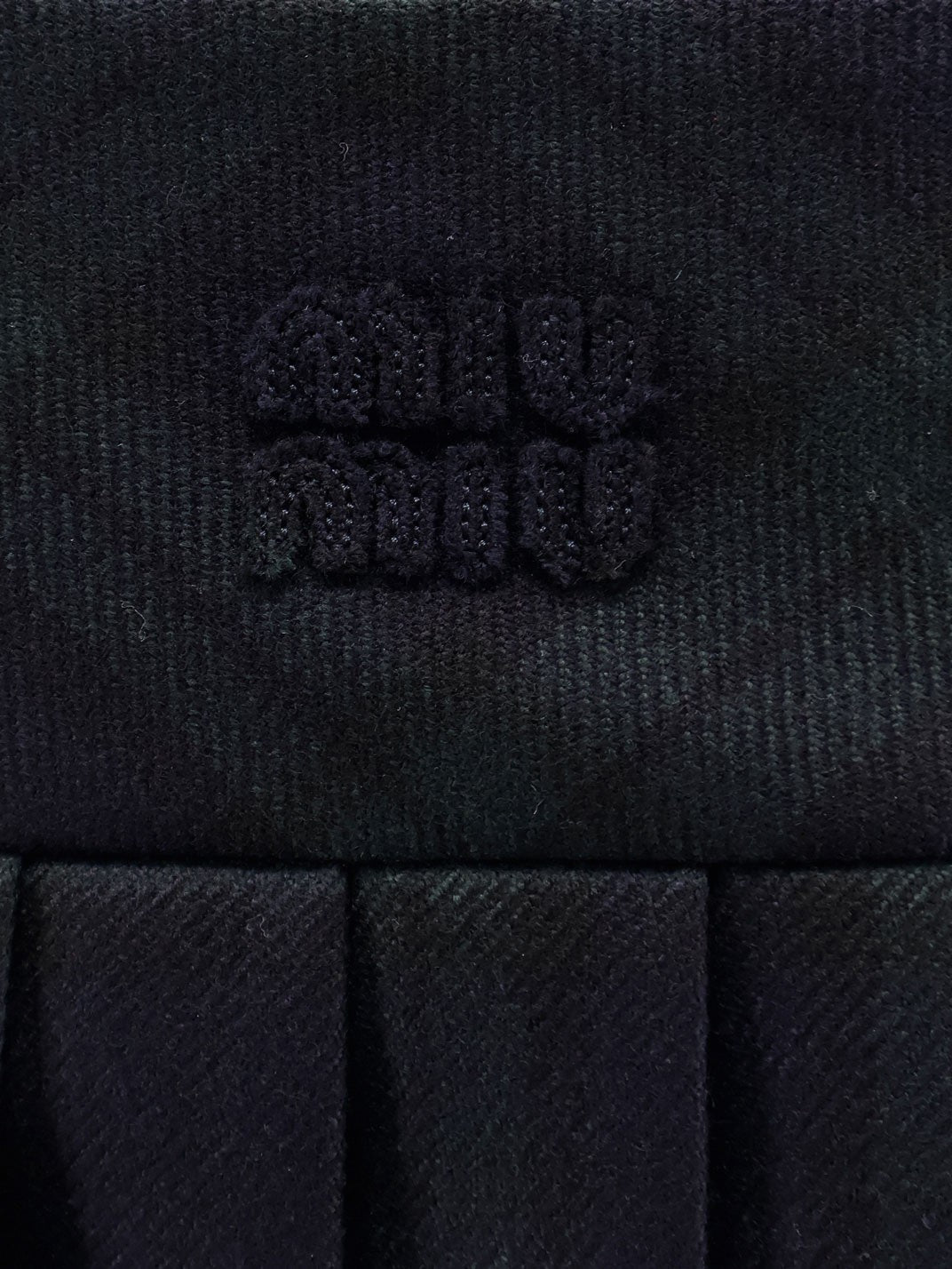 Miu Miu Check virgin wool mini skirt